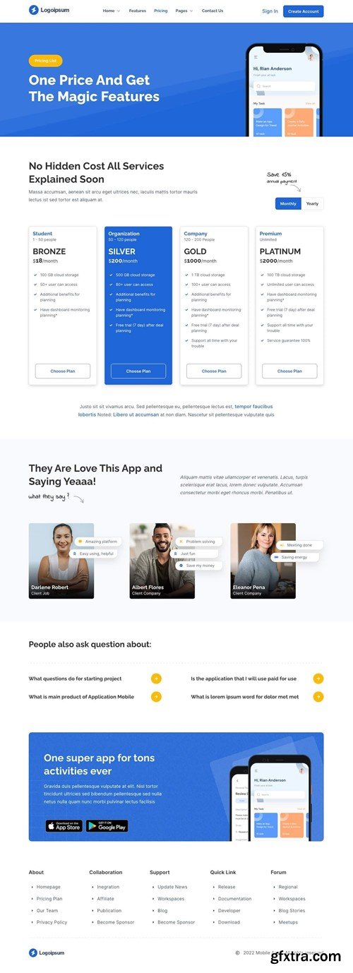 AppGUE - Mobile App Showcase Elementor Pro Template Kit FQ9SHW4