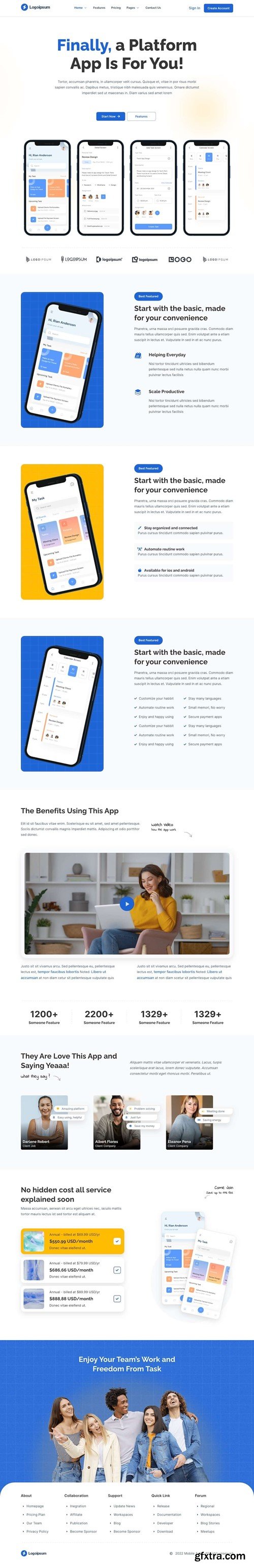 AppGUE - Mobile App Showcase Elementor Pro Template Kit FQ9SHW4