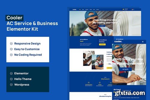 Cooler - AC Service & Business Elementor Pro Template Kit C2NQ3LF