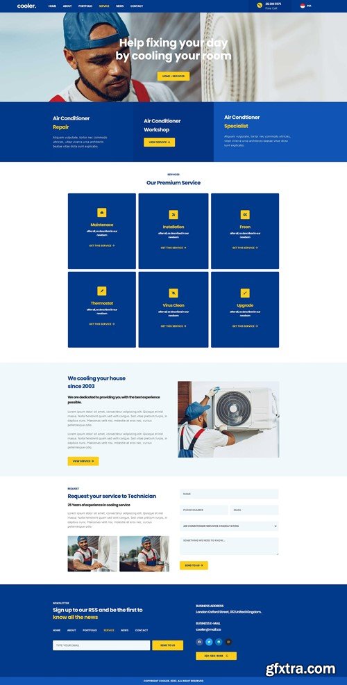 Cooler - AC Service & Business Elementor Pro Template Kit C2NQ3LF