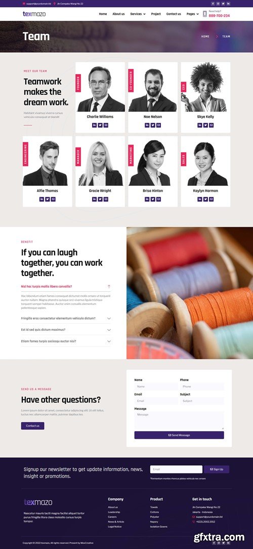 Texmazo - Textile & Garment Industry Elementor Template Kit WSSNPSE