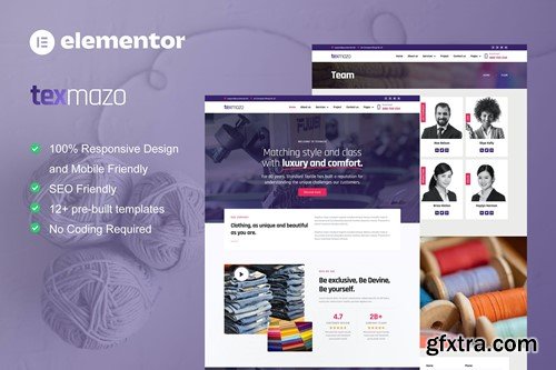 Texmazo - Textile & Garment Industry Elementor Template Kit WSSNPSE