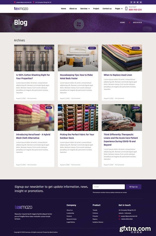 Texmazo - Textile & Garment Industry Elementor Template Kit WSSNPSE