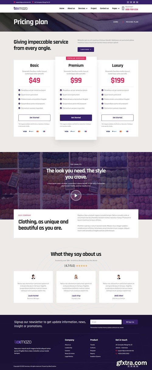 Texmazo - Textile & Garment Industry Elementor Template Kit WSSNPSE