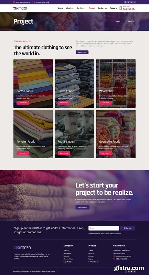 Texmazo - Textile & Garment Industry Elementor Template Kit WSSNPSE