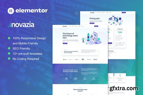 Inovazia - IT Services Elementor Pro Full Site Template Kit SZ8FJJW