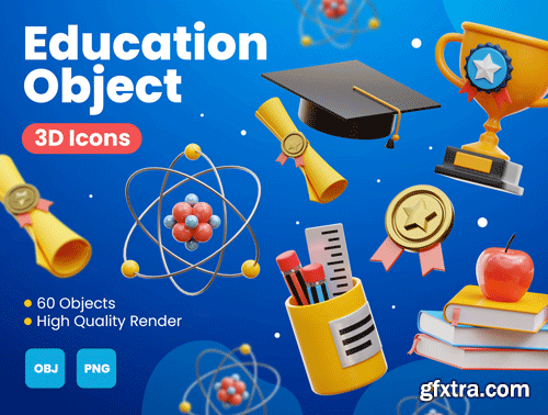 Education Object 3D Icons Ui8.net