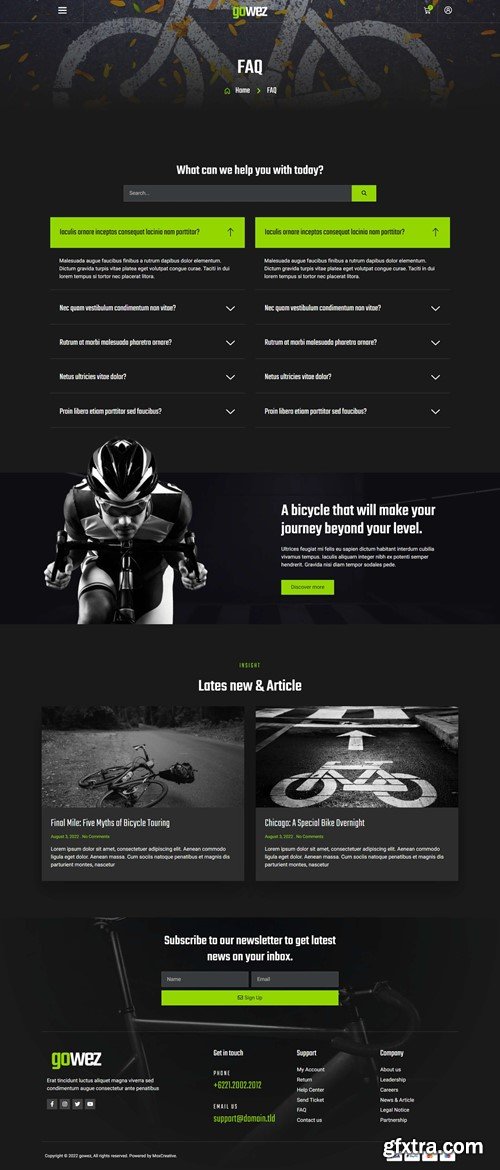 Gowez - WooCommerce Bike Shop & Bike Service Elementor Template Kit LPQGUVX