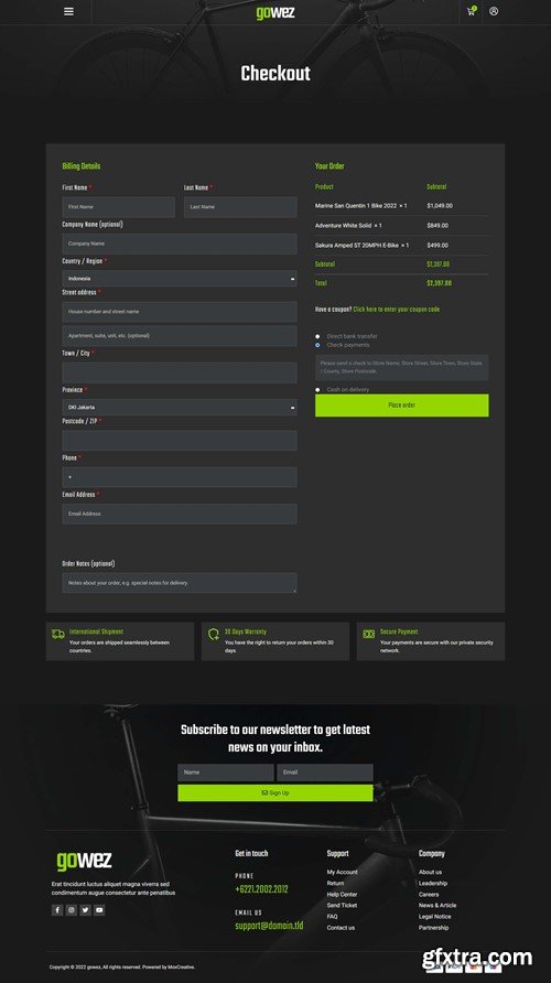 Gowez - WooCommerce Bike Shop & Bike Service Elementor Template Kit LPQGUVX