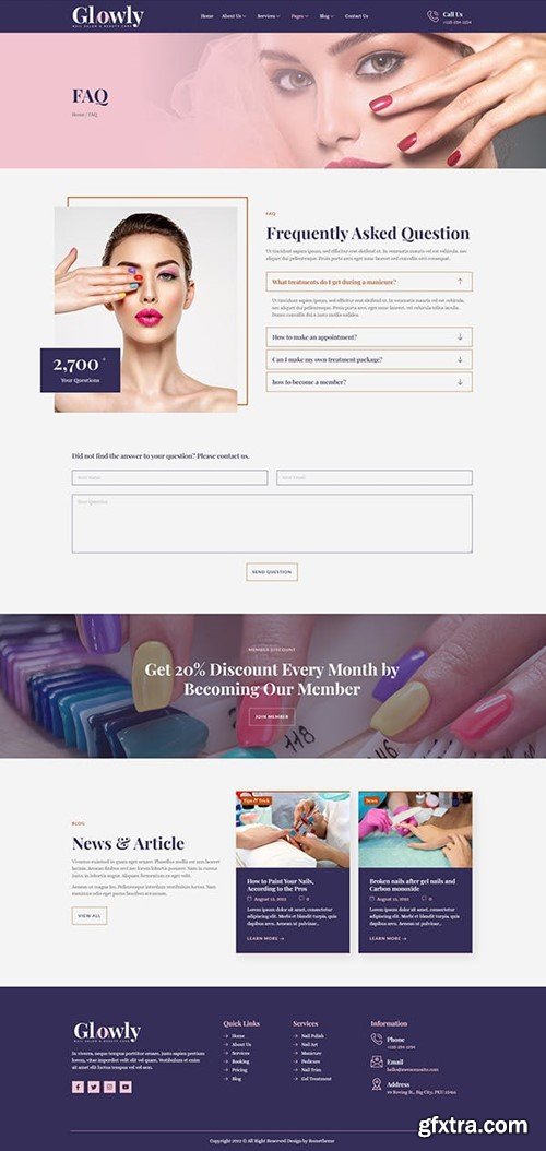 Glowly - Nail Salon & Beauty Care Elementor Template Kit FMLEUVA