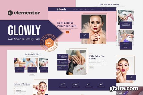 Glowly - Nail Salon & Beauty Care Elementor Template Kit FMLEUVA