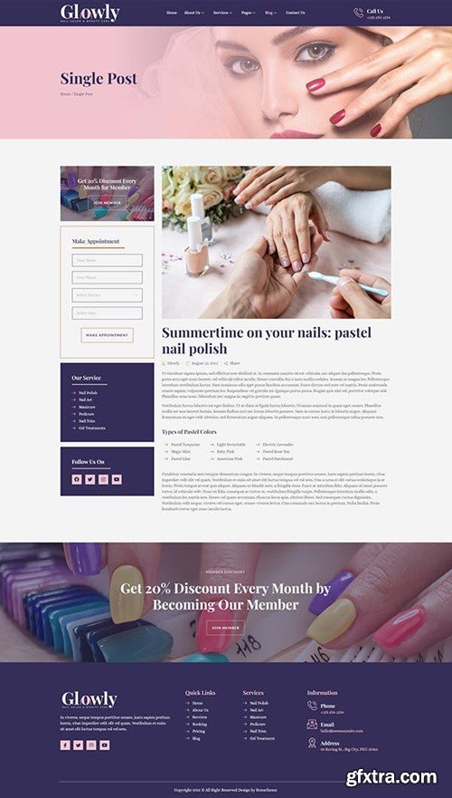 Glowly - Nail Salon & Beauty Care Elementor Template Kit FMLEUVA