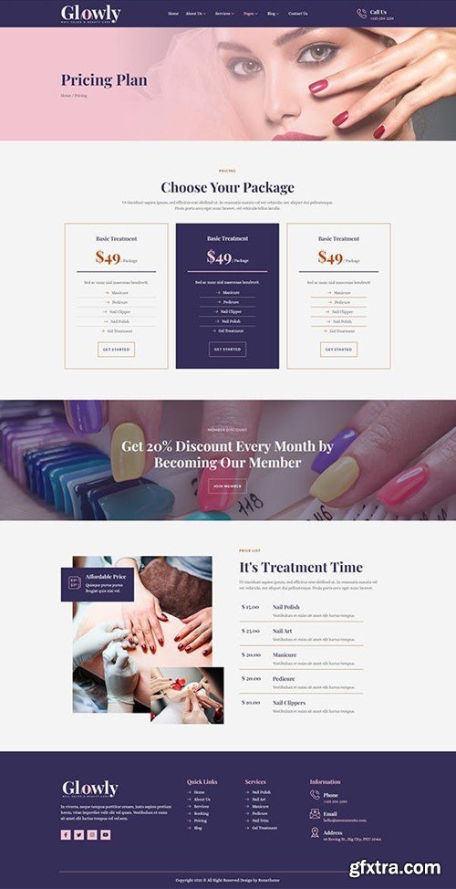 Glowly - Nail Salon & Beauty Care Elementor Template Kit FMLEUVA