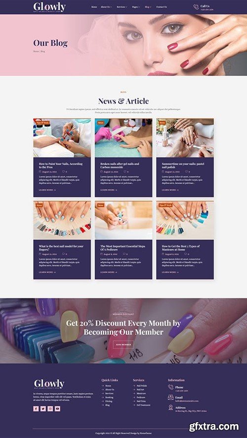 Glowly - Nail Salon & Beauty Care Elementor Template Kit FMLEUVA