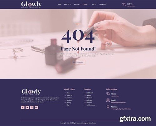 Glowly - Nail Salon & Beauty Care Elementor Template Kit FMLEUVA