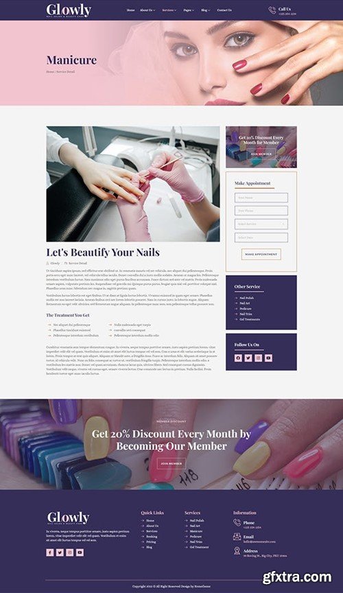 Glowly - Nail Salon & Beauty Care Elementor Template Kit FMLEUVA