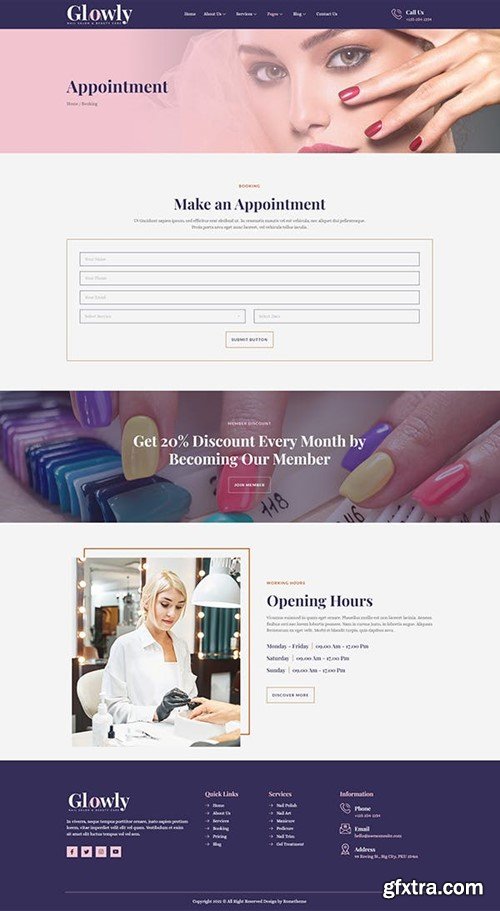 Glowly - Nail Salon & Beauty Care Elementor Template Kit FMLEUVA