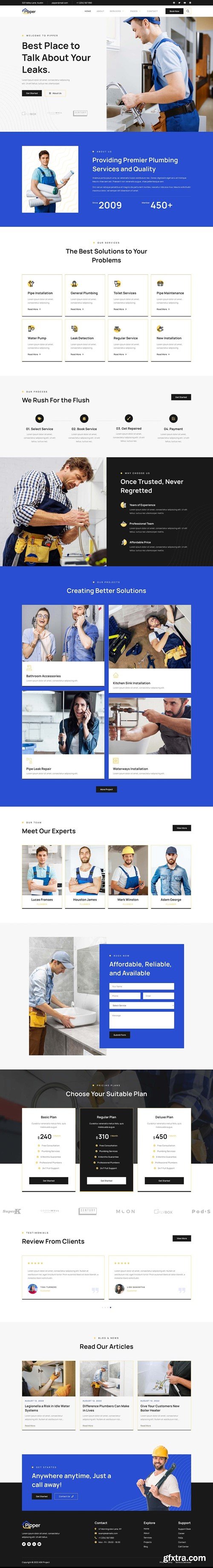 Pipper - Plumbing Services Elementor Template Kit SPACA8C