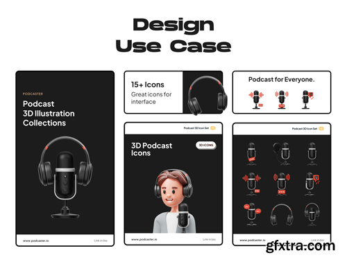 Podcast 3D Icon Ui8.net