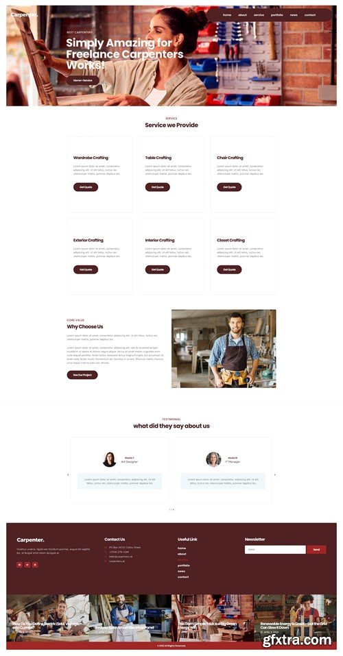 Carpenter - Business Elementor Pro Template Kit NQFDJSL