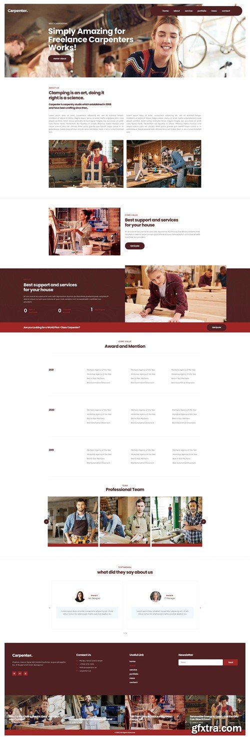 Carpenter - Business Elementor Pro Template Kit NQFDJSL