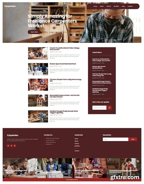 Carpenter - Business Elementor Pro Template Kit NQFDJSL