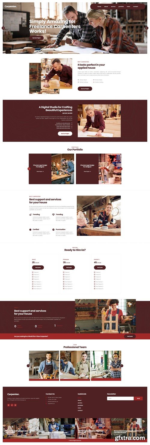 Carpenter - Business Elementor Pro Template Kit NQFDJSL