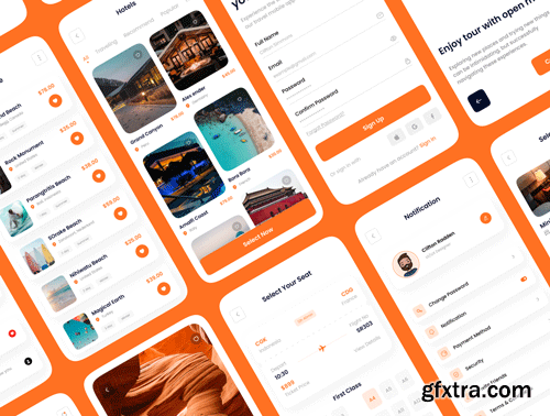 Gozan - Travel Mobile App UI Kit Ui8.net