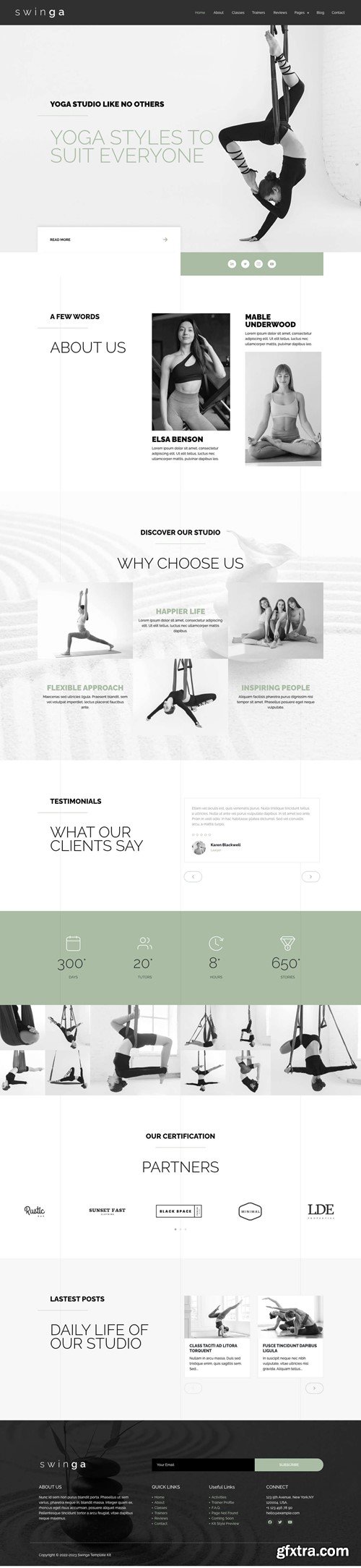 Swinga - Yoga Health Coach Fitness Studio Elementor Template Kit 6Z72J9R