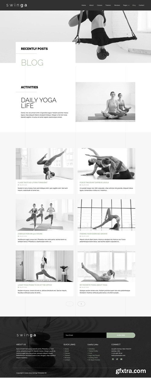 Swinga - Yoga Health Coach Fitness Studio Elementor Template Kit 6Z72J9R