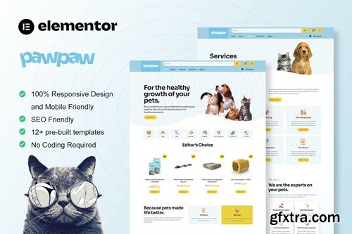 PawPaw - WooCommerce Pet Shop & Pet Care Elementor Template Kit FUPJXYP