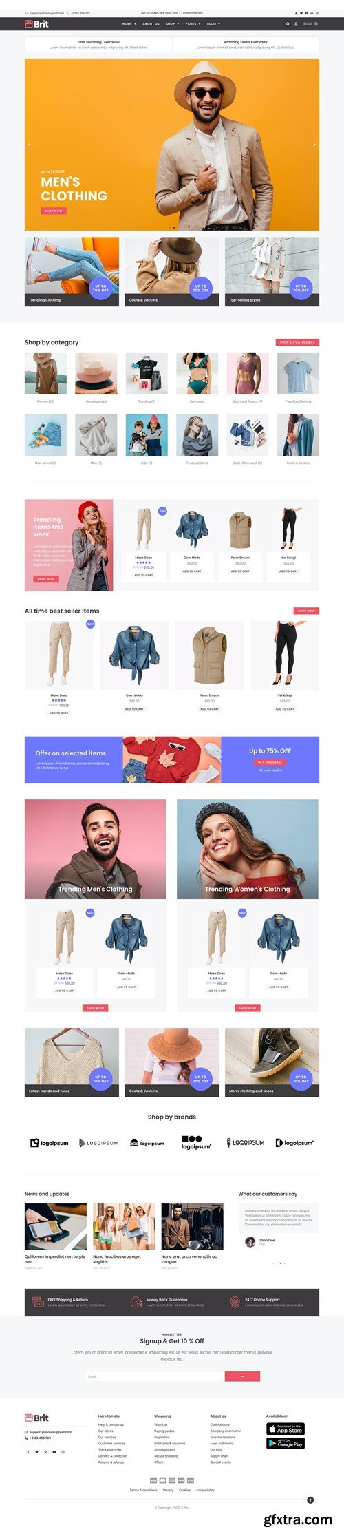 Brit - WooCommerce Elementor Pro Template Kit 3U9U72R