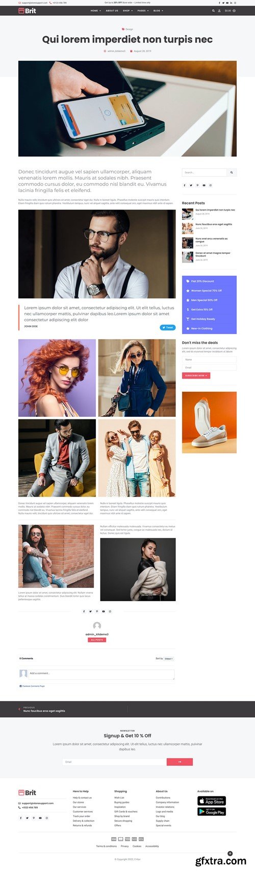 Brit - WooCommerce Elementor Pro Template Kit 3U9U72R