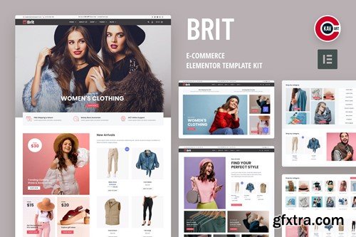 Brit - WooCommerce Elementor Pro Template Kit 3U9U72R