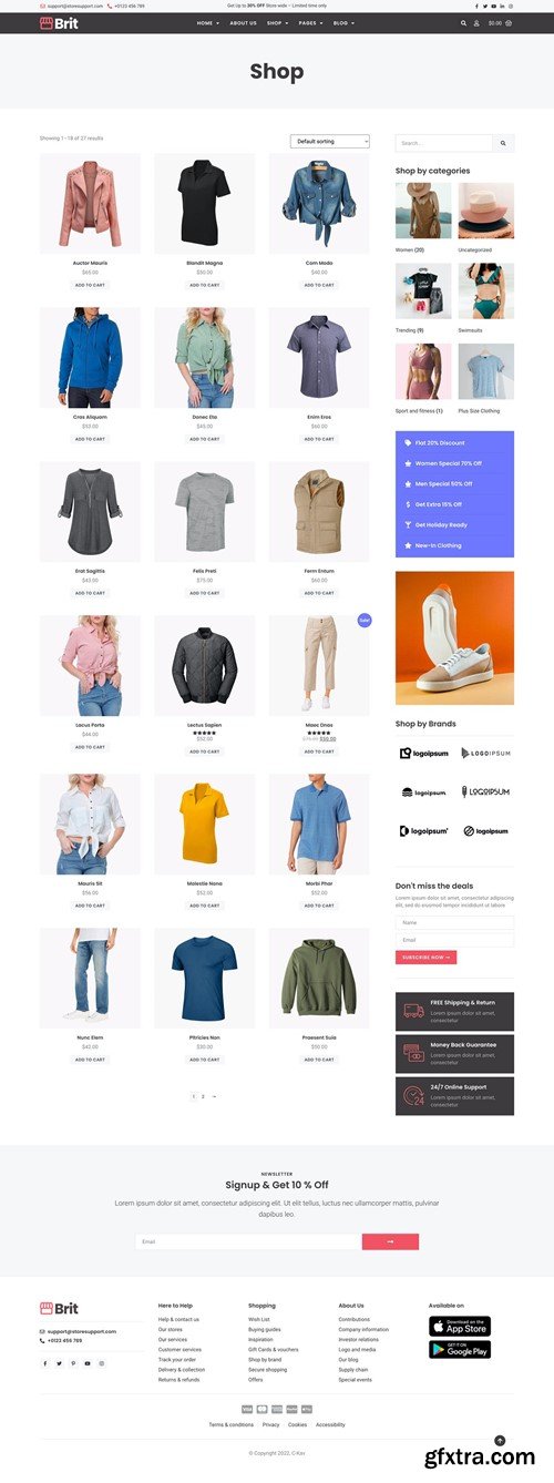 Brit - WooCommerce Elementor Pro Template Kit 3U9U72R