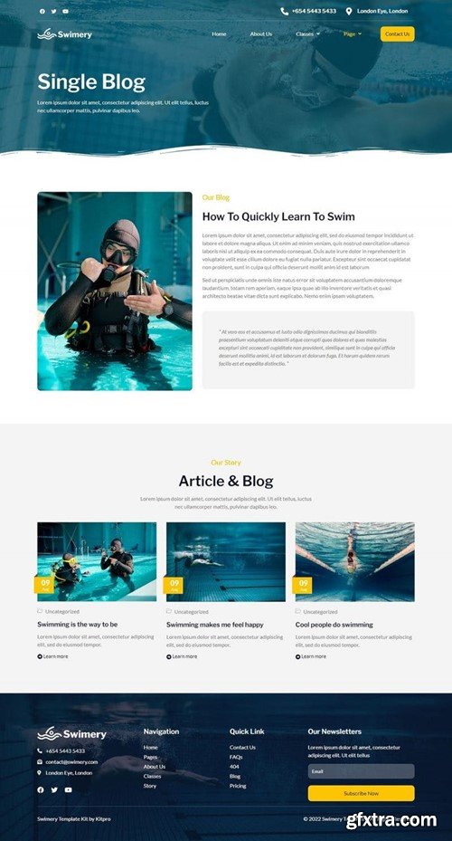 Swimery - Swimming School & Course Elementor Template Kit G9FDZP9