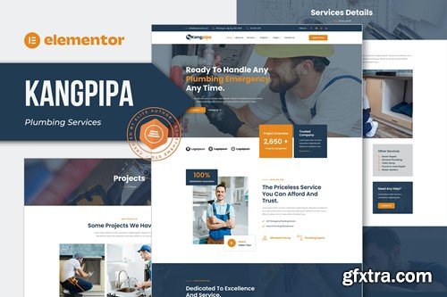 Kangpipa - Plumbing Services Elementor Template Kit TEU7UF9