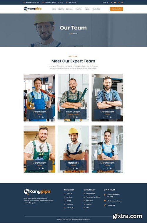 Kangpipa - Plumbing Services Elementor Template Kit TEU7UF9