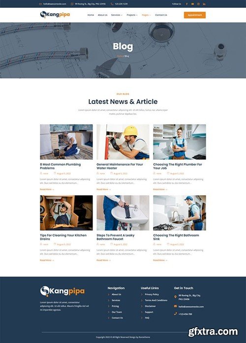 Kangpipa - Plumbing Services Elementor Template Kit TEU7UF9