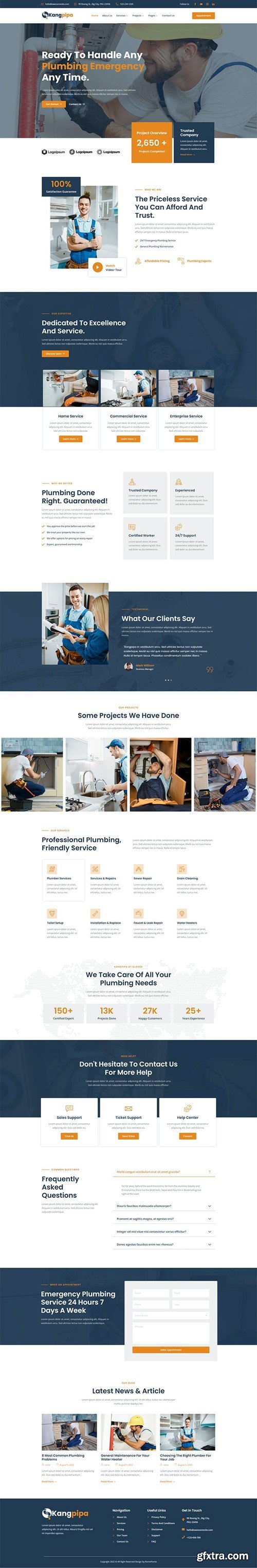 Kangpipa - Plumbing Services Elementor Template Kit TEU7UF9