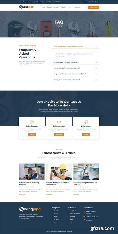 Kangpipa - Plumbing Services Elementor Template Kit TEU7UF9