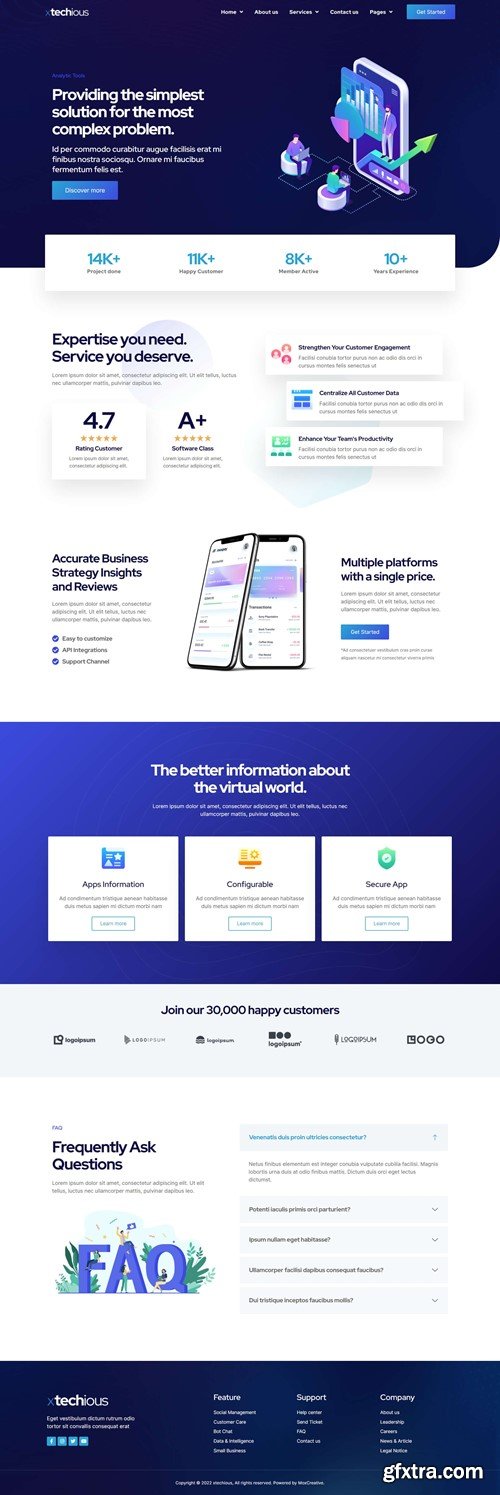 Xtechious - Saas & Digital Tech Company Elementor Template Kit AVDDQXR