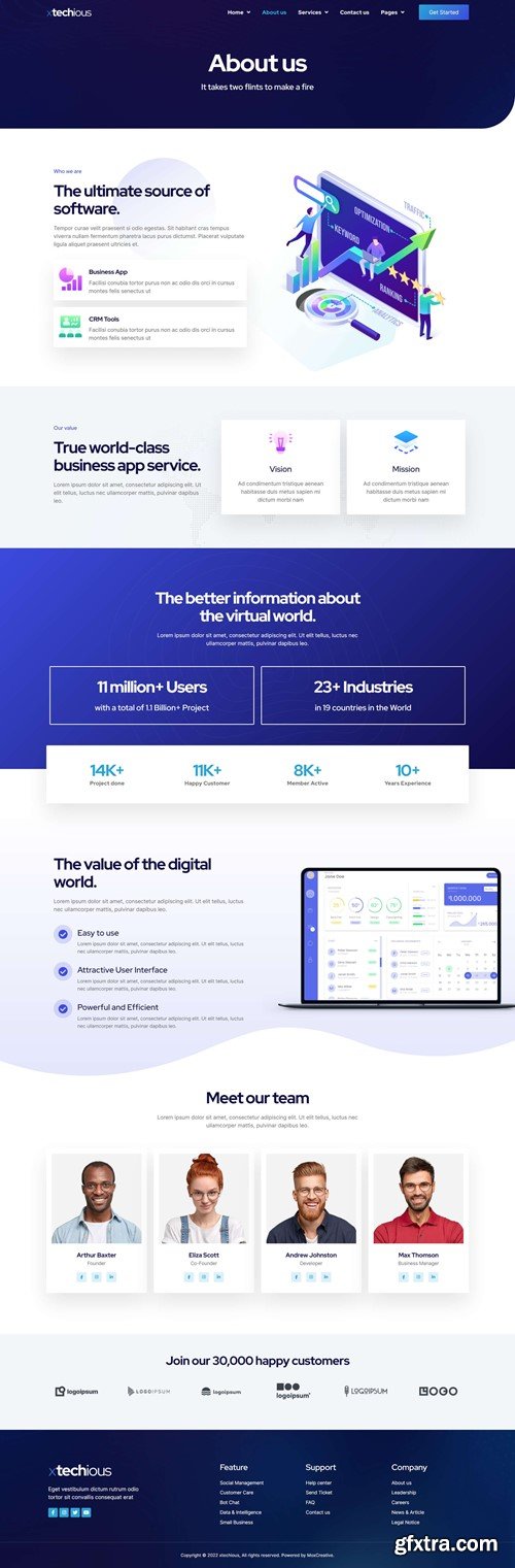 Xtechious - Saas & Digital Tech Company Elementor Template Kit AVDDQXR