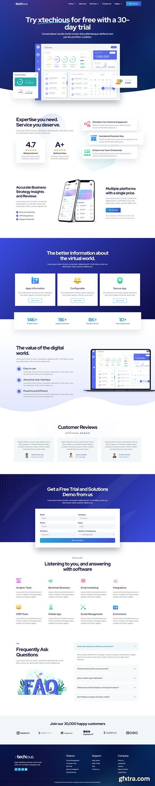 Xtechious - Saas & Digital Tech Company Elementor Template Kit AVDDQXR