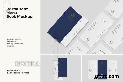 Restaurant Menu Book Mockup 8CB9UWG