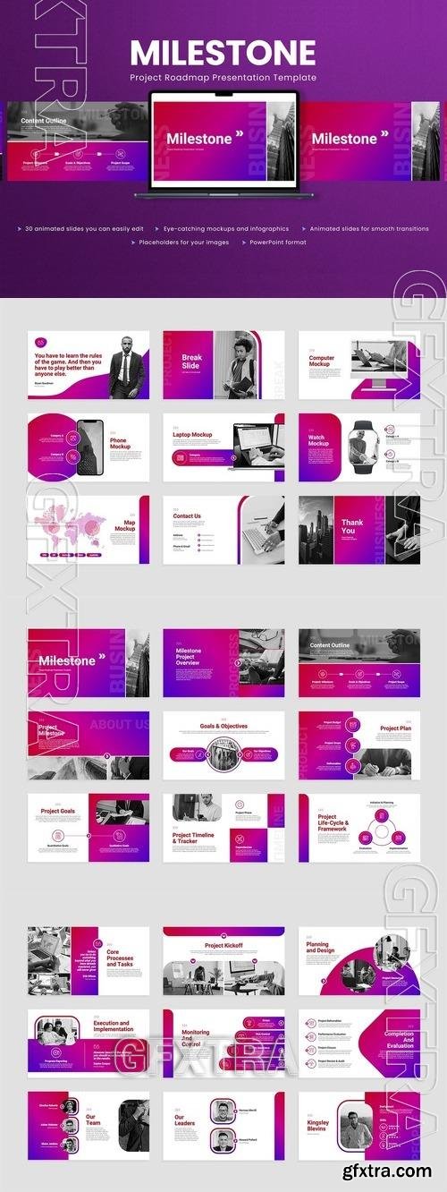 Animated Project Roadmap PowerPoint Template 8JZE6VM