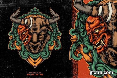 Bull Mask Illustration