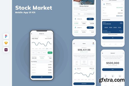 Stock Market Mobile App UI Kit ZGN6XQC