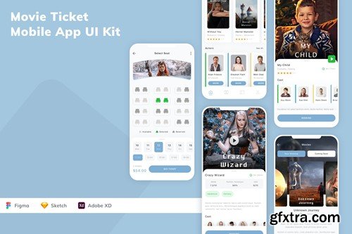 Movie Ticket Mobile App UI Kit WGAULJ8