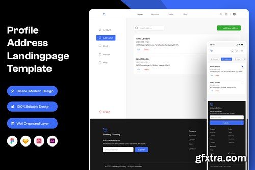 Profile Address Landing Page Template AL9QMAT
